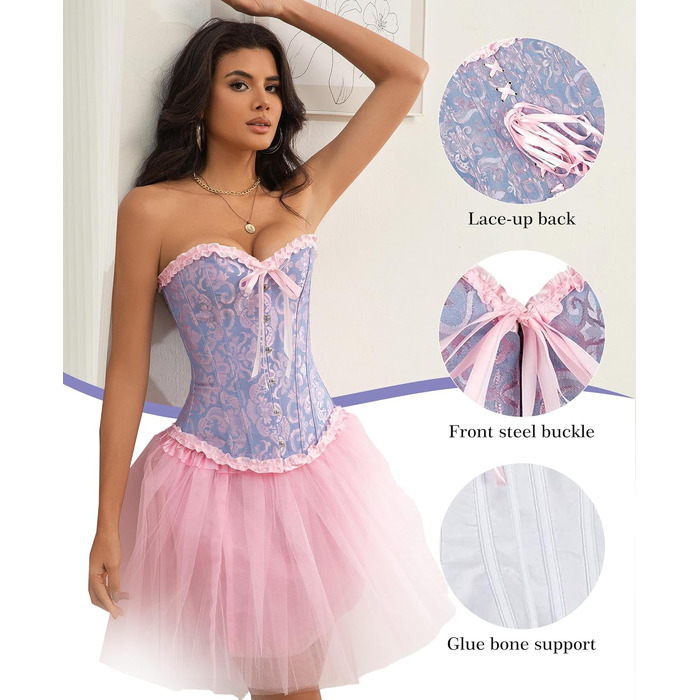 Корсет для жінок - бюстєль-корсет, чорний, розмір S