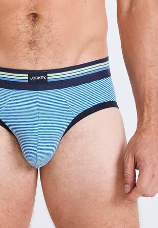 Труси чоловічі Jockey Cotton Stretch (3 шт.) - бавовна та еластан, середньою посадкою, колір True Blue