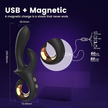 Вібратор для жінок ChicLSQ G-Punkt – 10 режимів, водонепроникний, з двома головками, тихий, перезаряджається, ергономічна ручка