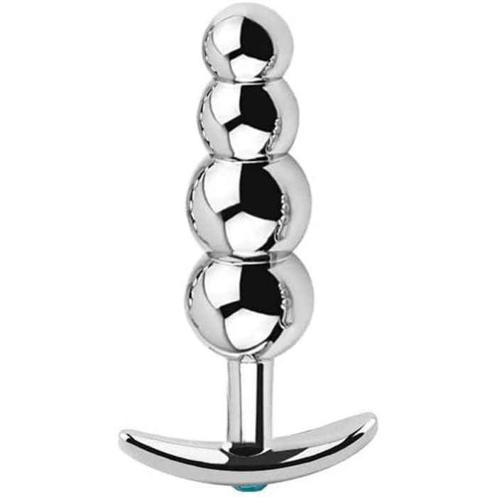 Анальні іграшки для дорослих: набір металевих плагінів з перлами (3 та 4 кулі)