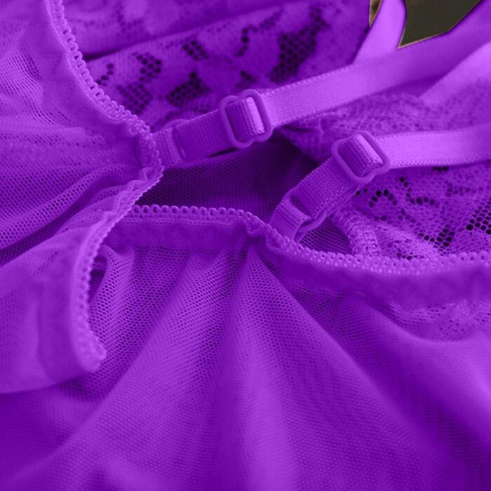 Халат жіночий Atin Nachtwäche з квітковим принтом, V-подібний виріз, нічний халат, кімоно (Lila, XL)