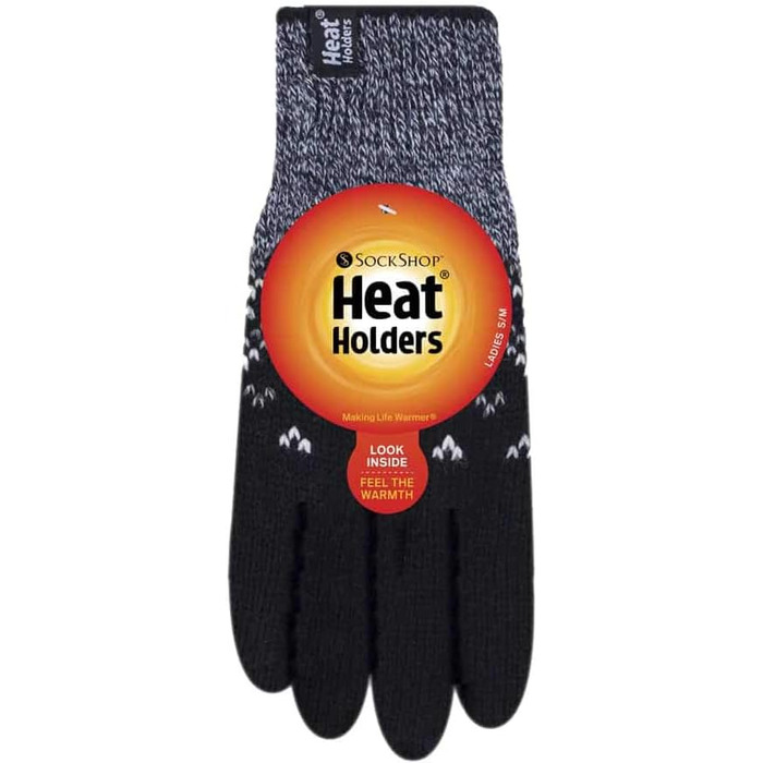 Жіночі терморукавички Heat Holders для зими, утеплені зимові рукавички (розмір M-L, колір чорний Trondheim)