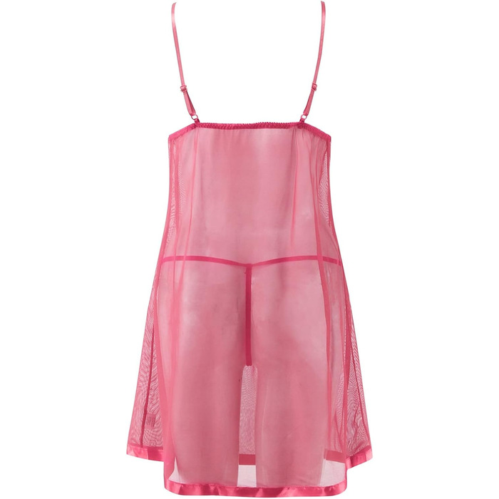 SRZYMJ: Сексуальна нічна сорочка-балеїна з мережива для жінок, прозора, з танго, нічна сорочка, спідня білизна, рожевий (A5-hot Rosa), 3XL