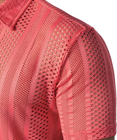 Чоловіча сорочка JOGA з мереживом, короткий рукав, для відпочинку, колір кораловий (XXL)