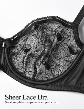 Wingslove Корсетний бюстгальтер Dirndl з кісточками для великих грудей, чорний, 85C