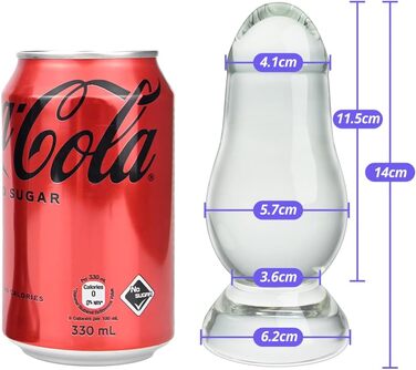 Анальний плагін Glas Kristall від SXOVO: скляний дildo для масажу простати та G-точки, стимулятор анального сексу для жінок, чоловіків та пар (M) 14см, 5.7см