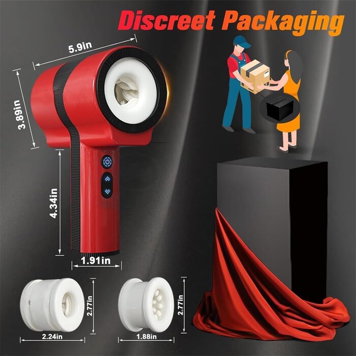 Електричний масажер для чоловіків з 5 телескопічними, 7 вібраційними та 5 ротаційними режимами. Масажер для самостійного використання.