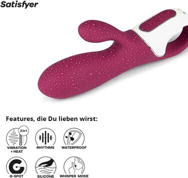 Satisfyer Rabbit Heated Affair Connect - вібратор кролик з підігрівом та Bluetooth, червоний, 20.5 см