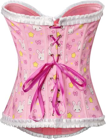 Кросет з мережива LittleForBig для жінок з шнурівкою, повномірний бюст, корсаж, бодішейпер, топ, рожевий, XXL