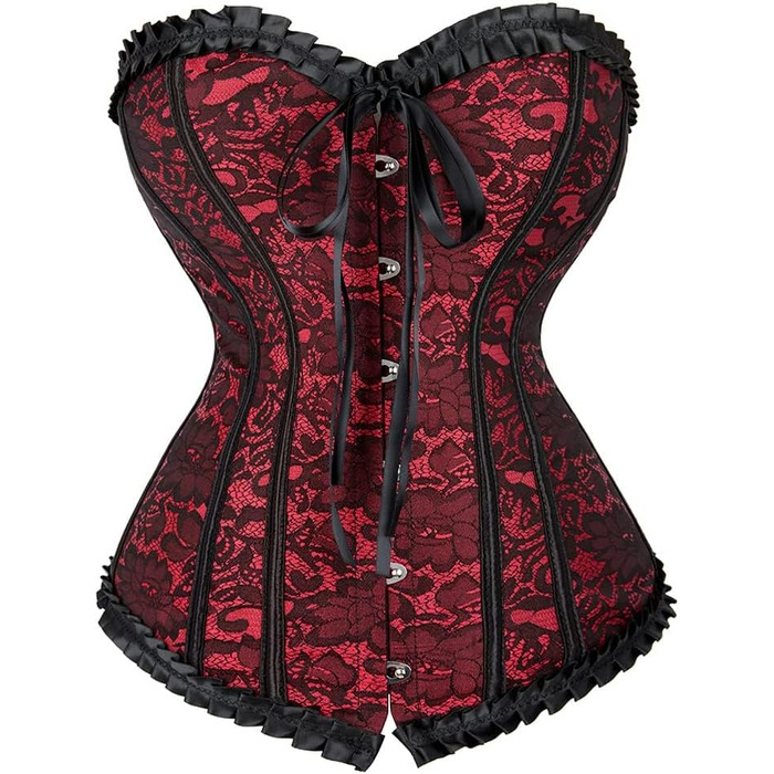 Корсетний топ KUOSE для повних грудей, чорно-білий, великі розміри, червоний