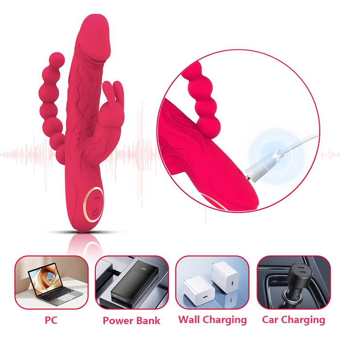 Вібратор Dildo SexSpielzeug з G-точкою, 10 режимів вібрації, анальний плагін, стимулятор простати, для жінок та пар