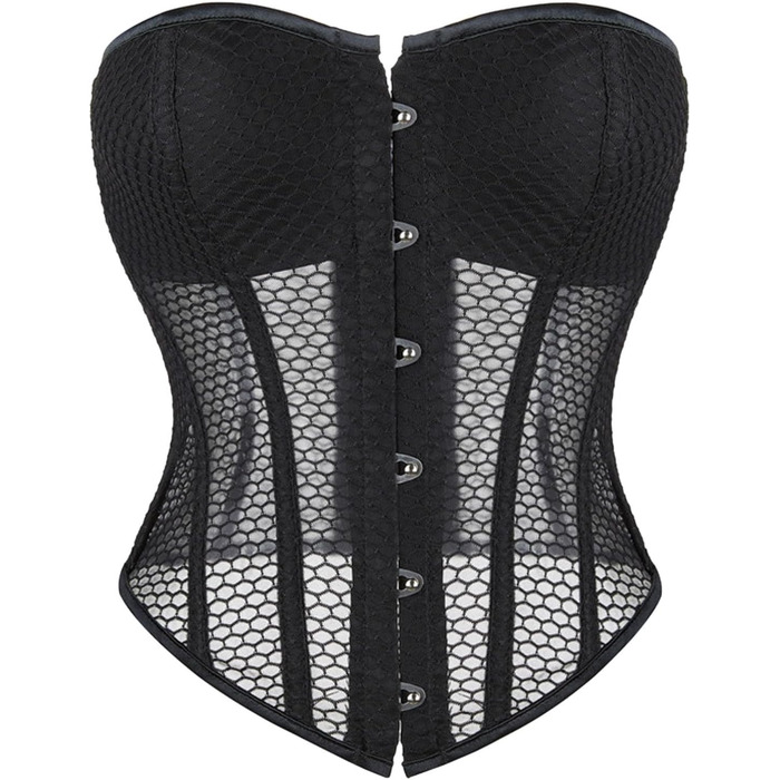 Жіночий корсет-бастіон, корсет для тренування талії, форма для талії, топ для повного бюсту, корсаж, корсет-сінчер, великі розміри, атлас, квітковий принт (263-lisddf-schwarz-a, L)