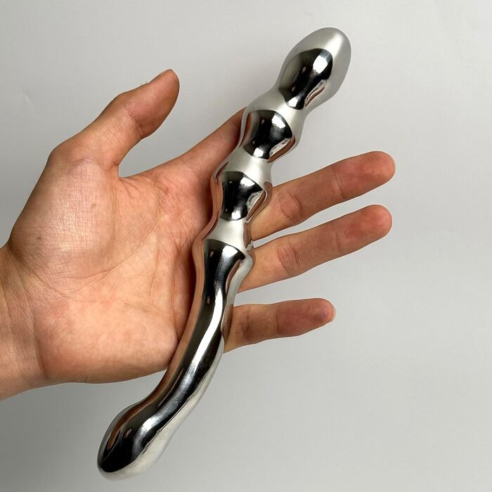 Масажер для простати YILUQIFLY G-Punkt - сталевий, з нержавіючої сталі, для дорослих, з подвійним наконечником