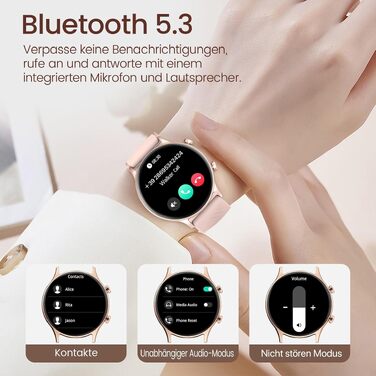 Смарт-годинник WalkerFit для жінок з Bluetooth-дзвінками, 1.39