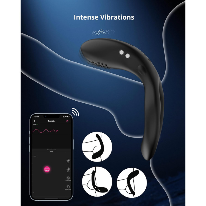 LOVENSE Diamo Bluetooth вібратор кільце для чоловіків з пультом керування, безліч режимів, програмування
