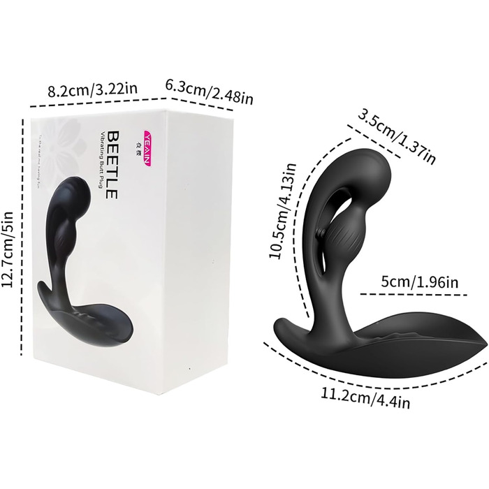 Анальний вібратор для чоловіків PINTLE з пультом керування: 10 режимів вібрації, масажер яєчок