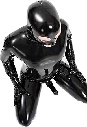 Чоловічий латексний костюм IQOAIJ: сексуальний латексний комбінезон з блискавкою, PVC боді для клубів, XL