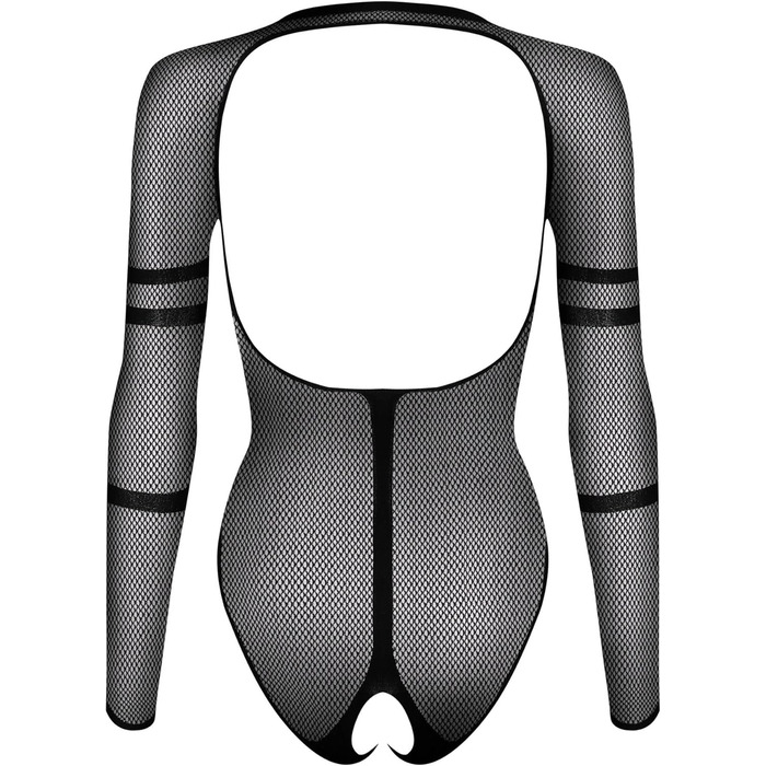 Сексуальний жіночий комплект білизни Selente Love & Fun: боді/відкритий боді та шовкова маска для очей, чорний мереживний з отворами, розмір S-L, виготовлено в ЄС