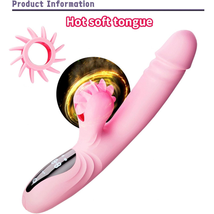 Вібратор для жінок з 9 функціями та підігрівом: Rabbit, стимуляція G-точки, фіолетовий