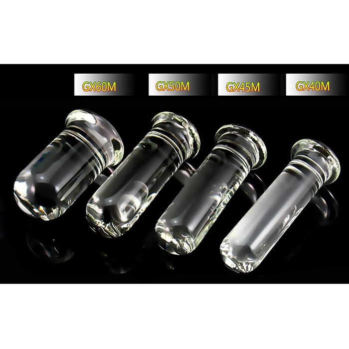 Скляний анальний дildo SAUVASFZ з сукупником, 4-6 см, для масажу простати та анального секса