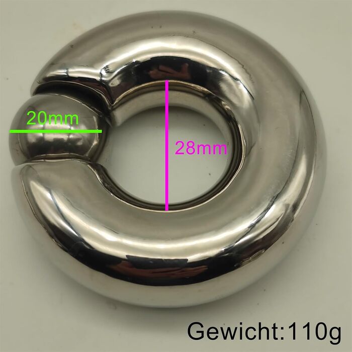 Важкий кільцевий натягувач для яєчок (Hodensack) з нержавіючої сталі - CBT, для чоловіків