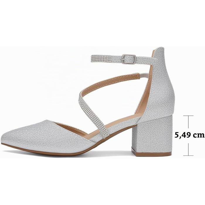 Жіночі туфлі-човники DREAM PAIRS із закритим носком, сріблясті, розмір 43 EU