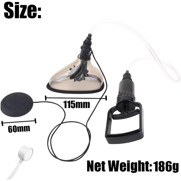 Вібратор для клітора, вакуумний насос, стимулятор для жінок, чорний, комплект