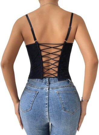 Топ-бралетта Haibang з мереживом, чорний: сексуальний корсет, топ з тонких бретелек, форма одягу для вечірок та клубів