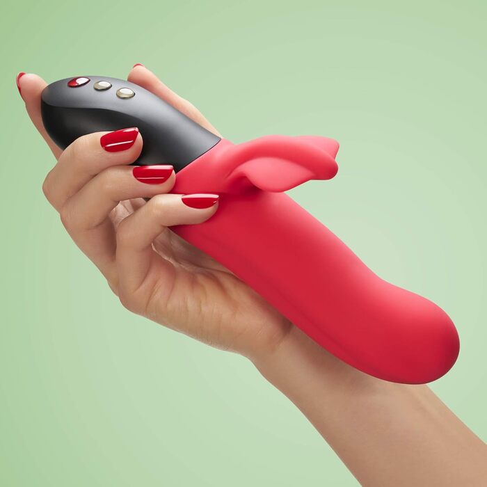 Пльорізуючий вібратор Kролик FUN FACTORY BI STRONIC FUSION (Індійський червоний) – вібратор для жінок з функцією імпульсу, пульсації та вібрації, виготовлений з безпечного медичного силікону