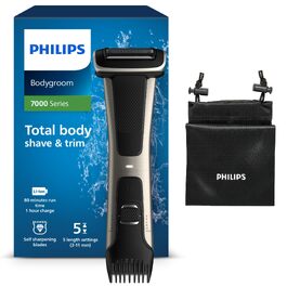 Тример для тіла та інтимних зон Philips Bodygroom Series 7000 BG7480/15, з гнучким 2D-лезом, захистом шкіри та водонепроникним корпусом
