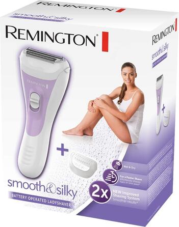 Жіноча бритва Remington smooth&silky WSF5060 для обличчя та тіла, з насадкою для бікіні та Aloe Vera, для вологого та сухого гоління, білий/фіолетовий