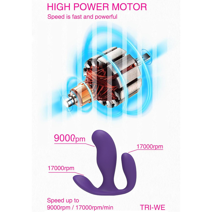 Вібратор-стимулятор для жінок 3-в-1 з 7 режимами та пультом керування, JFRong. Для клітора, G-точки та анусу. Масажер простати, тихий, для пар.