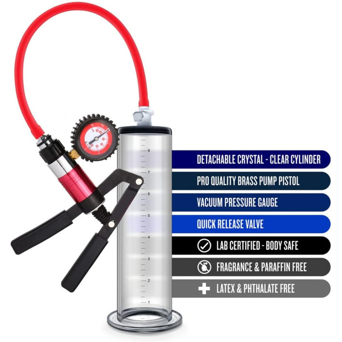 Професійна чоловіча вакуумна помпа для збільшення статевого члена з 5 розмірами силіконового шланга та набором для тренування
