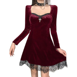 колір: сукня з довгими рукавами, червона