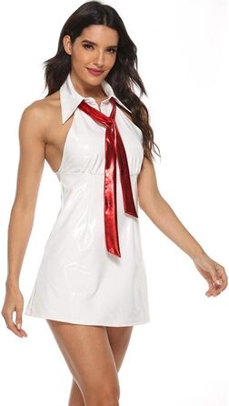 Жіноча сексуальна білизна GMDNS з штучної шкіри, блискуча, м'яка, сукня, бодіконклі, короткий спідниця, костюм для косплею, 4XL, A