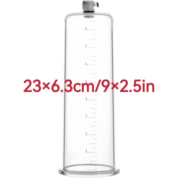 Вакуумна помпа для збільшення пеніса з силіконовим шлангом для чоловіків. Підходить для збільшення розміру та покращення ерекції. Іграшка для дорослих для сольного та парного використання (23x6.3 см).