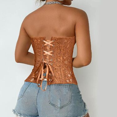 Корсет-топ для жінок з великою грудьми та животом: корсет, бюстгальтер, шейпер, готичний стиль, вінтаж, великі розміри (Золотий, M)