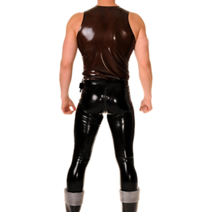 Латексний жилет для чоловіків Kangxinsheng чорного кольору, ручної роботи з натурального каучуку, підходить для косплею, клубних костюмів, розмір XL