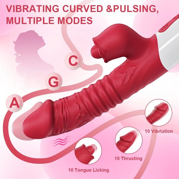 Вібратор Lmgoc G-Punkt Silikon 3-в-1 для жінок: 10 режимів, вібрація, кролик