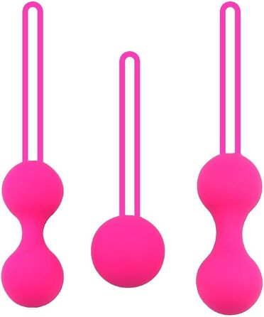 3 шт. Вагінальні кульки-перлини з силікону для жінок. Силіконовий кегель-кегль. Симулятор вагіни. Тренажер для підтяжки (Вишневий)