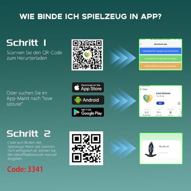 Вібратор для анального секса ZWFUN з 12 вібраціями, стимуляція простати, для чоловіків та жінок. APP-керування, 3 режими, масажний анальний плагін