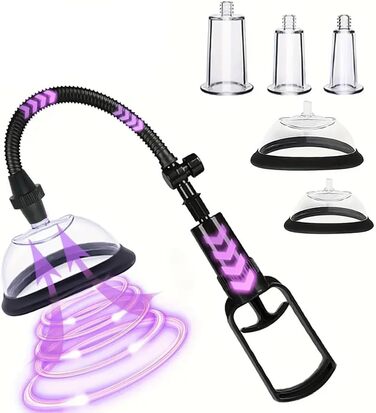 Набір для стимуляції клітора Guspiun: ручна вакуумна помпа з 2 сосками для клітора та 3 сосками для грудей, сексуальна іграшка для жінок, парна