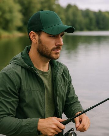 Бейсболка Zylioo XL/XXL для великої голови, регульована спортивна кепка унісекс з сіткою, темно-зелена