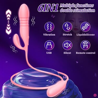 Вібратор Doppelkopf 3-в-1: анальний, кліторальний, G-точка. Силіконовий вібратор з 12 режимів та 3 телескопічними режимами.