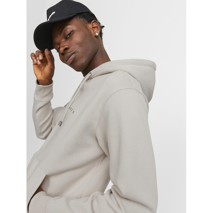 Чоловічий худі Jack & Jones JJESTAR з капюшоном, Relaxed Fit, колір Moonbeam, розмір XL