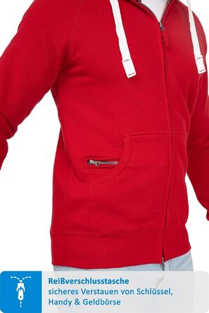 Чоловіча толстовка на блискавці з капюшоном Happy Clothing, теплий худі з флісом, бавовняна суміш, Regular Fit, червоний (S-5XL)