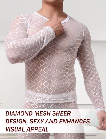 Футболка Maeau з сіткою та ромбом, прозора, спортивна, для чоловіків, розмір M-X (L, білий)