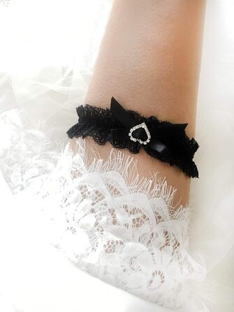 Шнурки для нареченої LeJulyeekay, мереживні, набір шнурків для вечірки, чорні