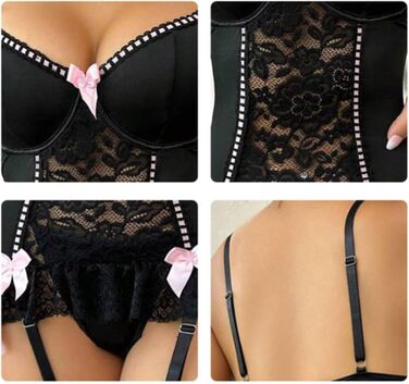 Комплект спідньої білизни Babydoll SRZYMJ: мереживний комплект з мереживом, спідниця-сліп, мереживний халат, мереживний розріз, великі розміри, бавовна, нічна сорочка, халат, піжама, бавовна, нічна сорочка з довгим рукавом, комплект нижньої білизни, C2-зе