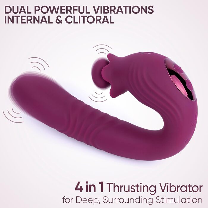 Вібратор кролик Selove з обертовою головкою для клітора – 5-в-1, фіолетовий